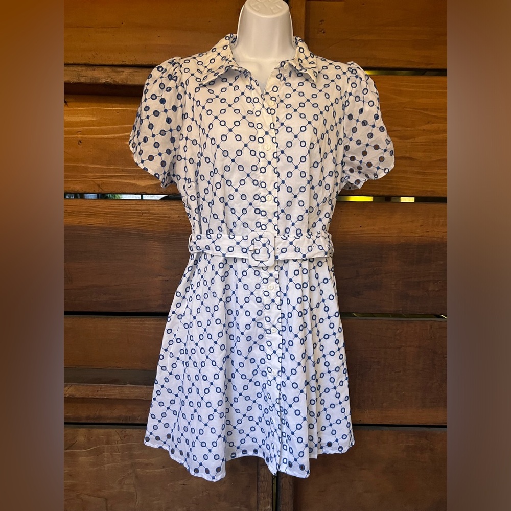 ALEXIS FOR TARGET NWT - tulip eyelet dress blue white Large sold out msrp $55